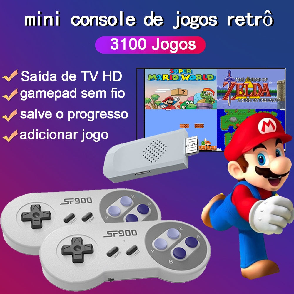 Video Game Super Mini Nintendo 12 Mil Jogos C/ 2 Controles Super Nes