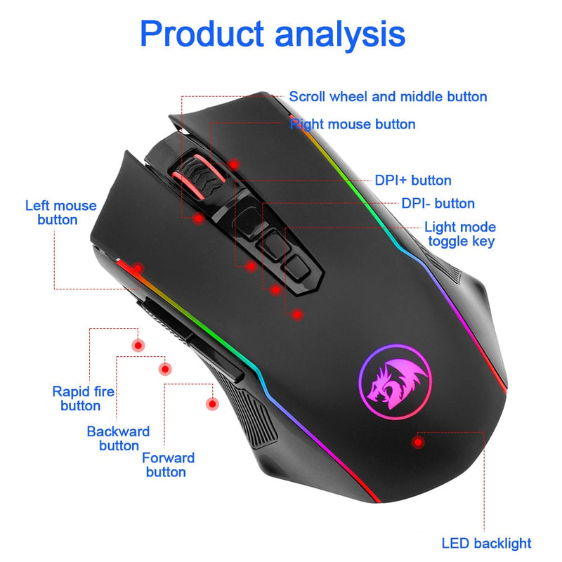 Mouse Gamer Redragon - Ranger LITE M910-KS – GamerFast